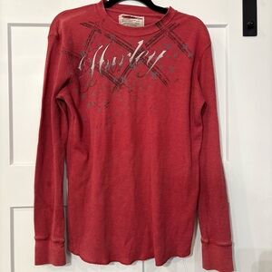 Hurley Thermal Waffle Knit Long Sleeve Shirt Adult Medium Logo